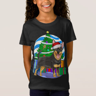 Camiseta Lancashire Heeler Dog Santa Christmas Tree Decour
