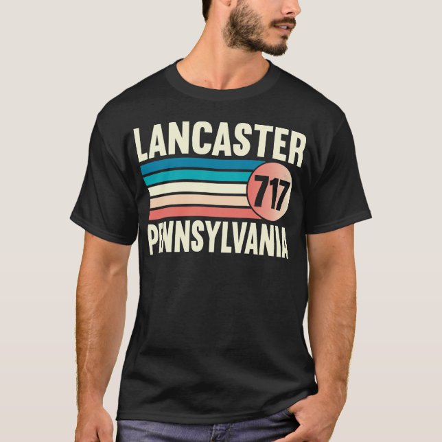 Camiseta Lancaster Pennsylvania 717 Area Code (Anverso)
