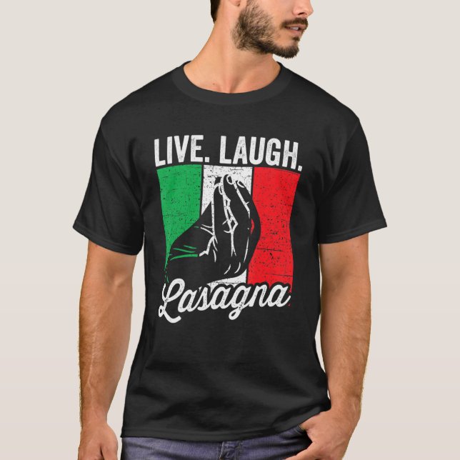 Camiseta Lance en vivo Lasagna Funny Italian Lasagna Lover (Anverso)