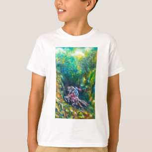 CAMISETA LANCELOT DE NOCHE, CABALLO EN BOSQUE VERDE