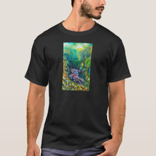 CAMISETA LANCELOT DE NOCHE, CABALLO EN BOSQUE VERDE