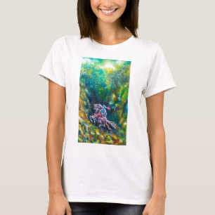 CAMISETA LANCELOT DE NOCHE, CABALLO EN BOSQUE VERDE