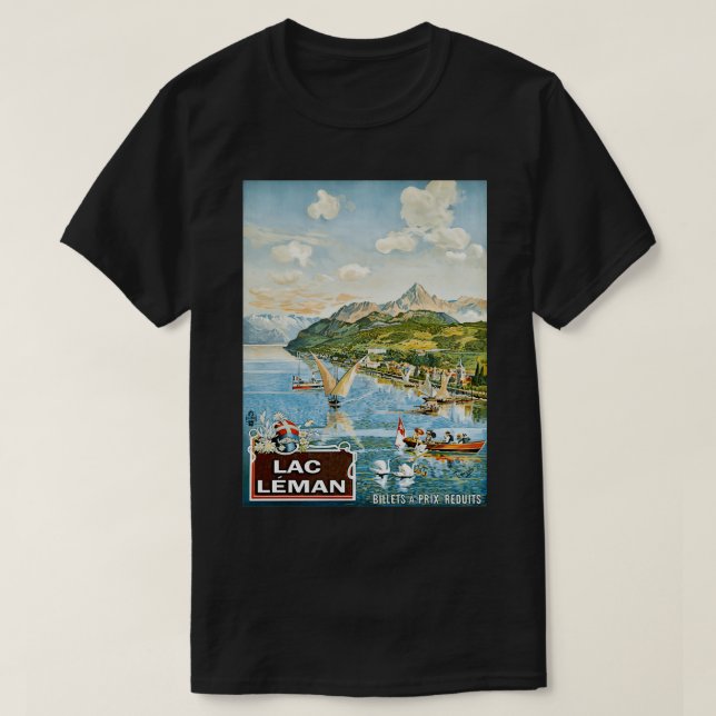 Camiseta Lanchas de vela Lake Lac Leman Geneva Suiza (Diseño del anverso)