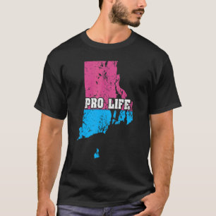 Camiseta Land Map Us State Rhode Island Abortion Flag Pro L