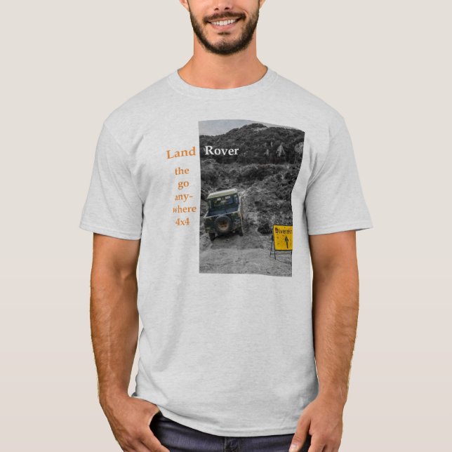 Camiseta Land Rover el ir dondequiera 4x4 (Anverso)