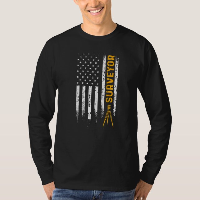Camiseta Land Surveying USA Flag  Surveyor  1 (Anverso)