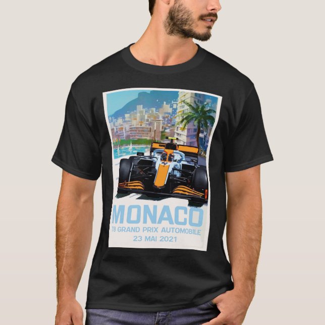 Camiseta Lando Norris Mclaren Monaco Grand Prix 2021 Poster (Anverso)