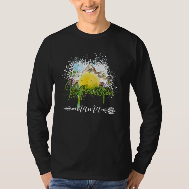 Camiseta Landscape Mountain Mama Hiking Mom Flower Mothers  (Anverso)