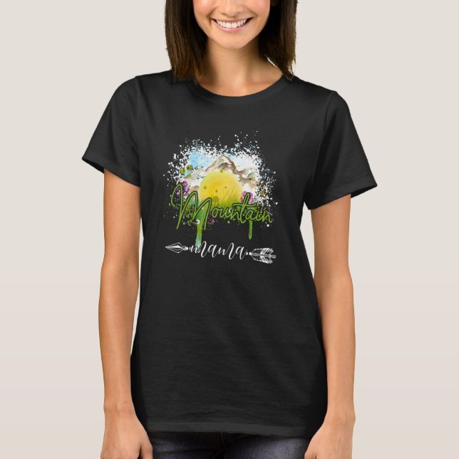 Camiseta Landscape Mountain Mama Hiking Mom Flower Mothers  (Anverso)
