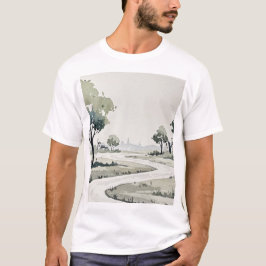 Camiseta landscape of hills with small houses