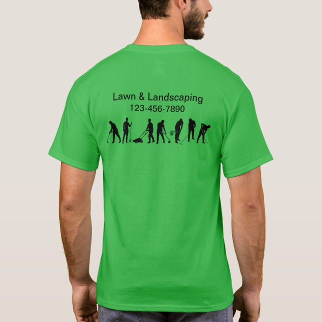 Camiseta Landscaping Business Logo Work Shirts (Reverso)