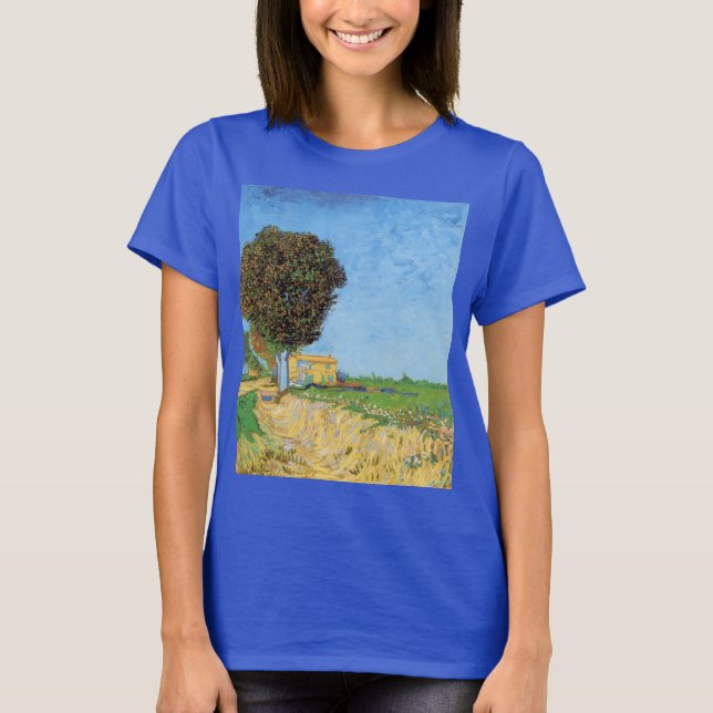 Camiseta Lane Near Arles by Vincent van Gogh (Anverso)