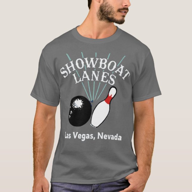 Camiseta Lanes Showboat Lanes - Las Vegas, NV - Bolos Vinta (Anverso)