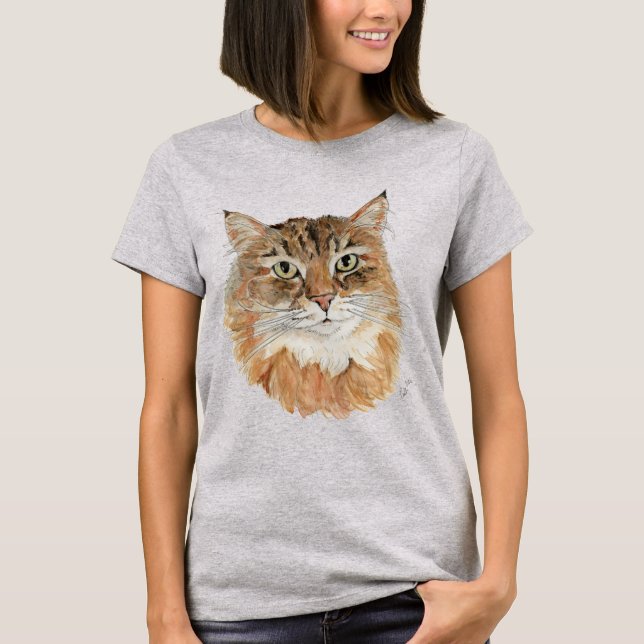 Camiseta Långhårig katt (Anverso)