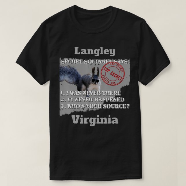 Camiseta Langley, Virginia Secret Squirrel Design al frente (Diseño del anverso)