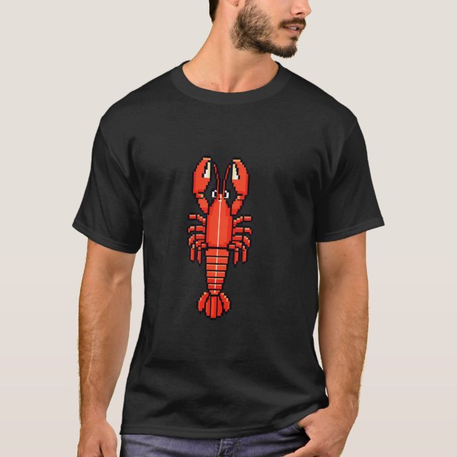 Camiseta Langosta de Pixel Art de Juego Retro de 32 bits (Anverso)