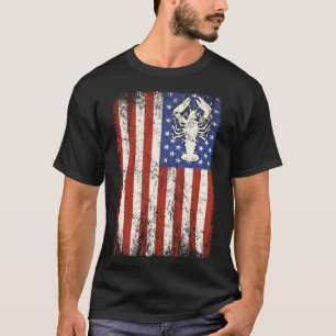 Camiseta Langosta hervir bandera de los Estados Unidos