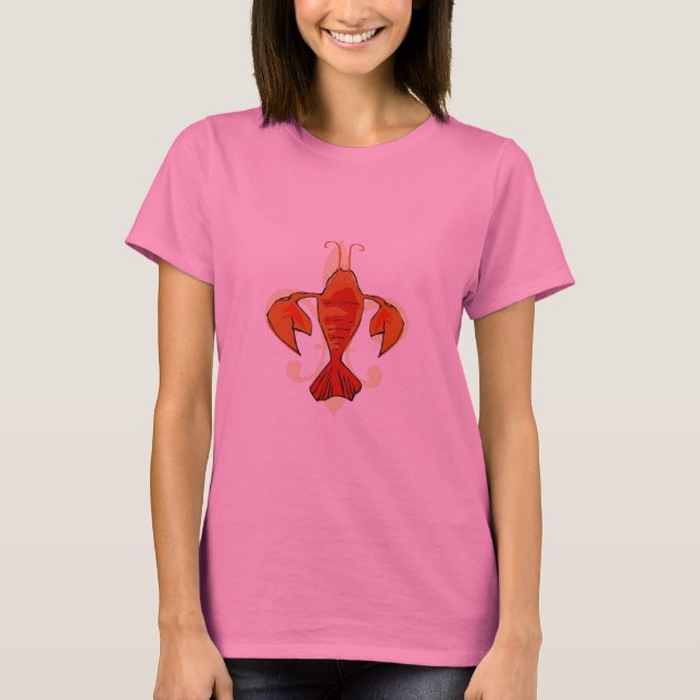 Camiseta Langosta o langosta Fleur De Lis (Anverso)