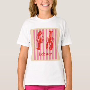 Camiseta Langosta Pop Crustáceos en Rayas de Caramelo