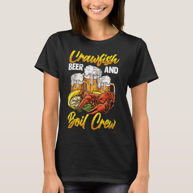Camiseta Langostinos Con Cerveza Y Mariscos De Hierro Papi (Anverso)