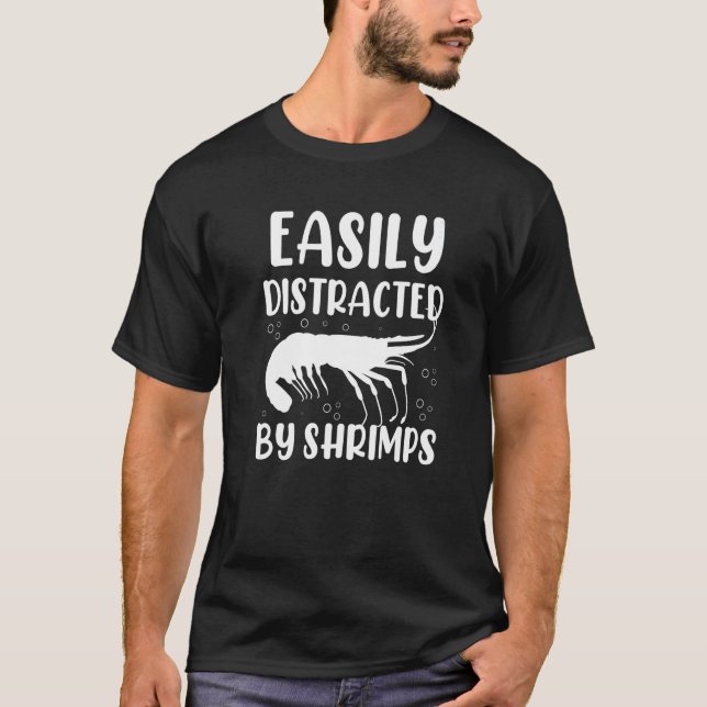 Camiseta Langostinos De Mariscos Fácilmente Distraídos 1 (Anverso)