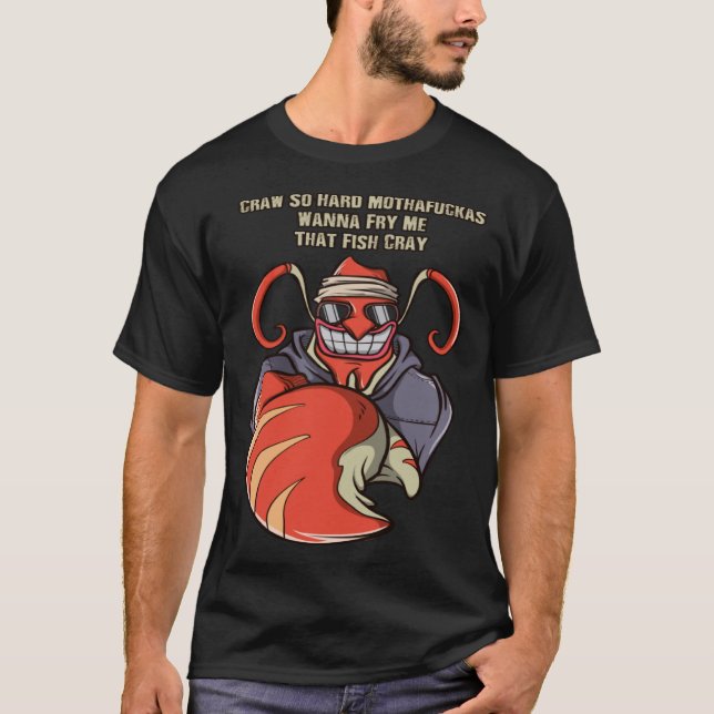 Camiseta Langostinos hierven la comida de rapero de marisco (Anverso)