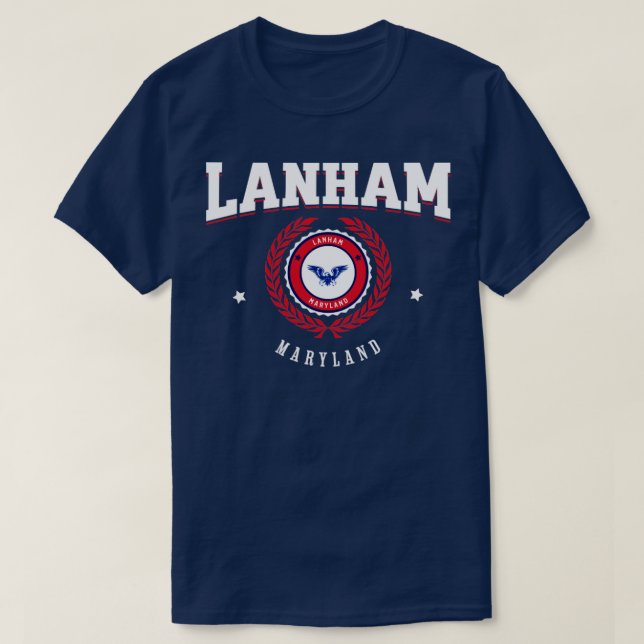 Camiseta Lanham Maryland Rojo y Blanco (Diseño del anverso)