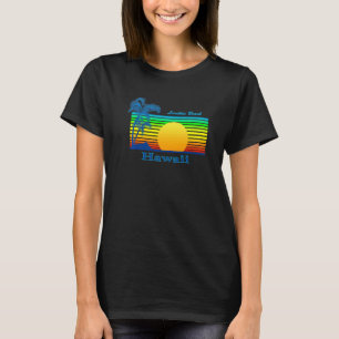 Camiseta Lanikai Beach Hawaii Retro Tropical Beach Sunset