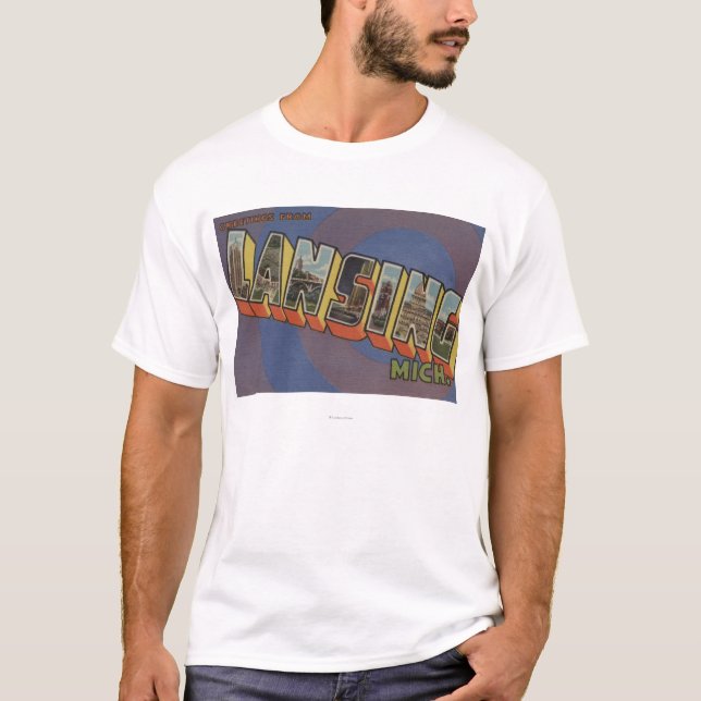 Camiseta Lansing, Michigan - escenas grandes de la letra (Anverso)