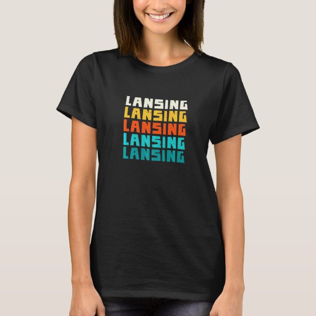 Camiseta Lansing Michigan Vintage Mi Retro Collection Ameri (Anverso)