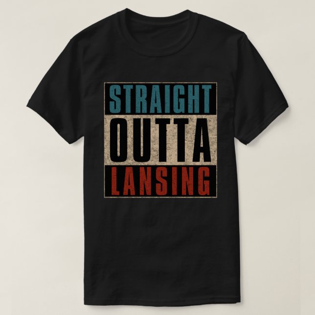 Camiseta Lansing Straight Outta Michigan MI (Diseño del anverso)