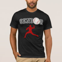 Lanzador de béisbol senior jugador silueta roja