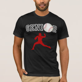 Camiseta Lanzador de béisbol senior jugador silueta roja