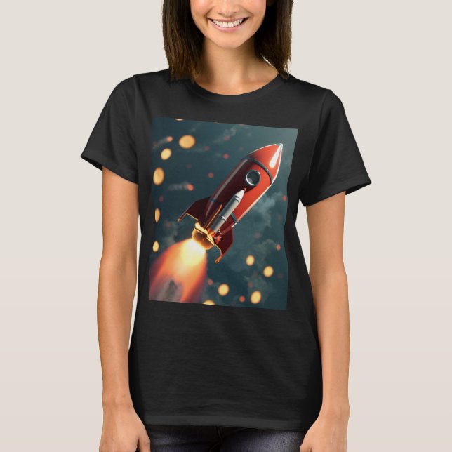 Camiseta Lanzamiento animado de cohetes con supercarga (Anverso)