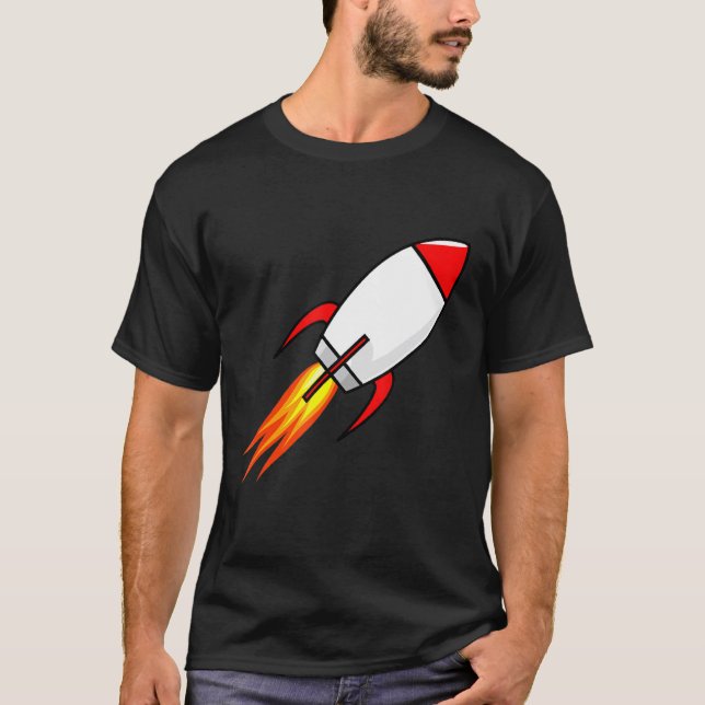 Camiseta Lanzamiento de cohete de barco espacial (Anverso)