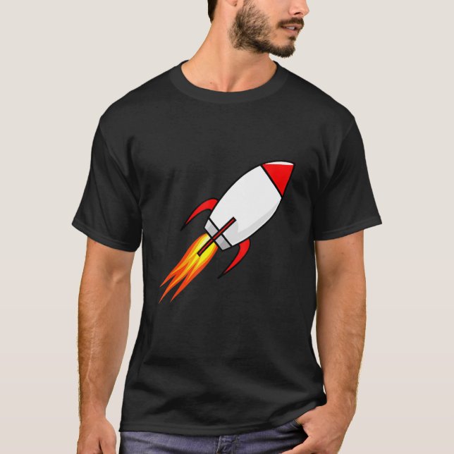Camiseta Lanzamiento de cohete de barco espacial (Anverso)