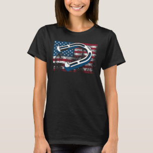 Camiseta Lanzamiento de herradura genial bandera de EE. UU.