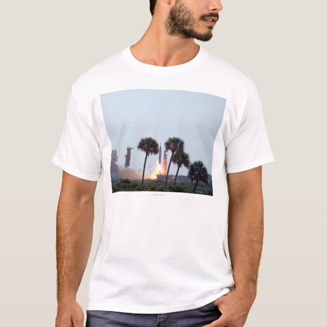 Camiseta Lanzamiento de la fotografía del cohete del atlas (Anverso)
