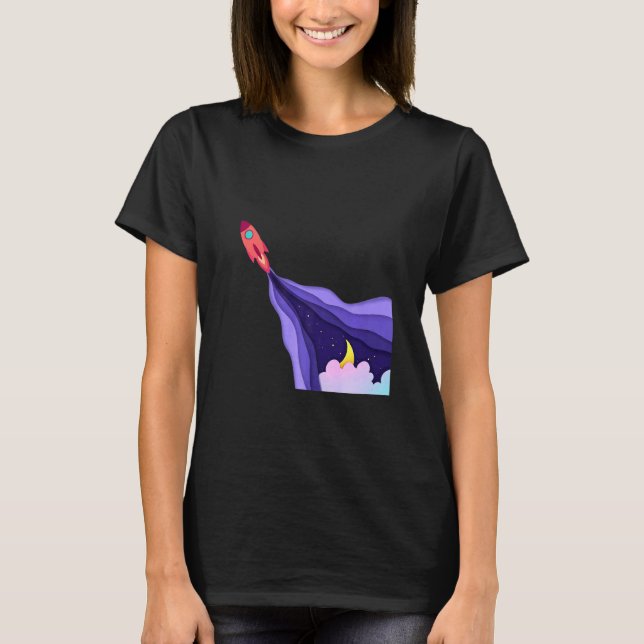 Camiseta Lanzamiento de la nave espacial Rocket Ship desde  (Anverso)