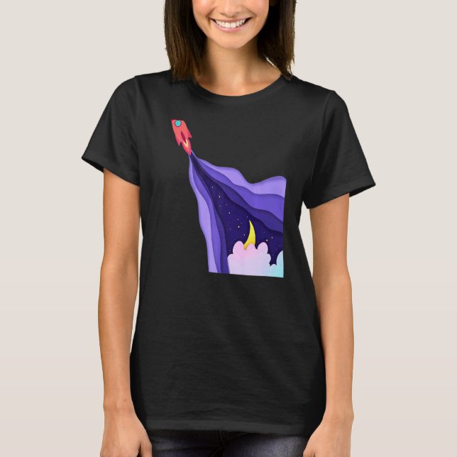 Camiseta Lanzamiento de la nave espacial Rocket Ship desde  (Anverso)
