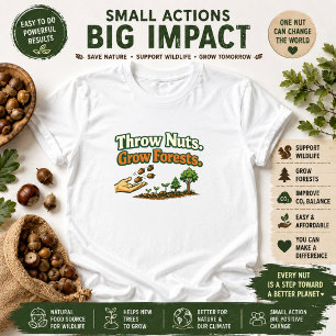 Camiseta Lanzar Nueces Crece Bosques Acción Naturaleza