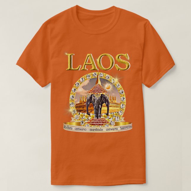 Camiseta Laos, un budista laosiano de 3 cabezas (Diseño del anverso)