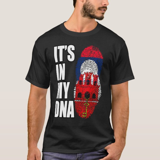 Camiseta Laos Y Gibraltar Mezcla La Bandera Del Patrimonio  (Anverso)