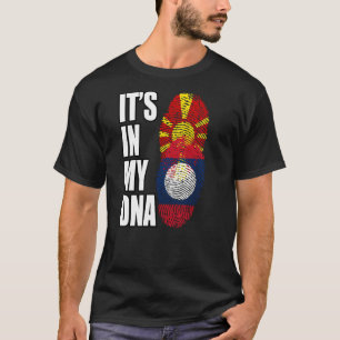 Camiseta Laos Y Macedonia Mezclan Bandera Del Patrimonio De