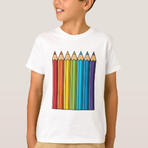 Camiseta Lápices de colores arcoiris
