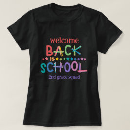 Camiseta Lápices de Colores Divertidos Estrellas Bienvenido