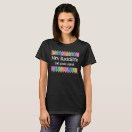 Camiseta Lápices de Colores Divertidos Estrellas Nombre del