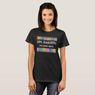 Camiseta Lápices de Colores Divertidos Estrellas Nombre del