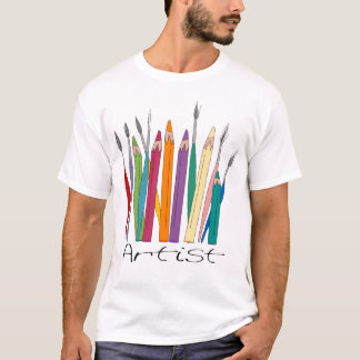 Camiseta Lápices y cepillos coloreados