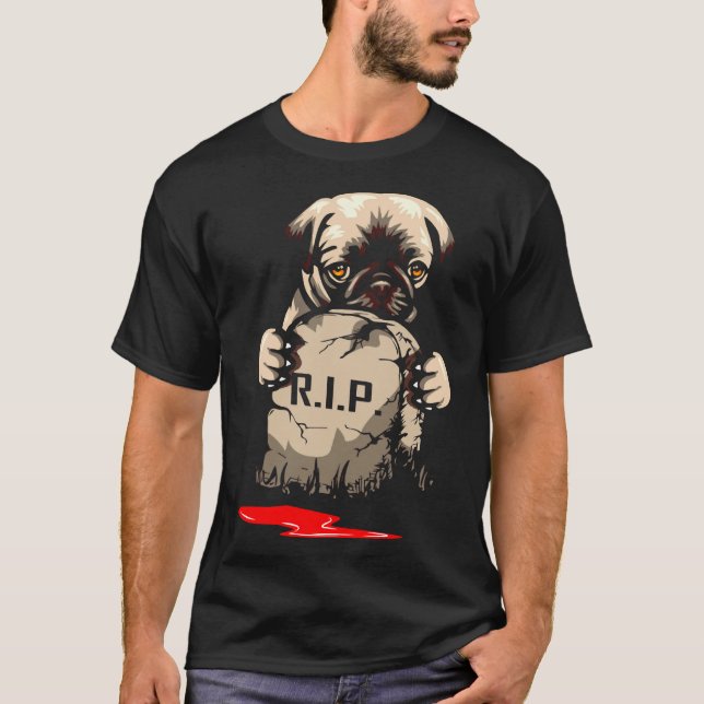 Camiseta Lápida de Pug Adorable 962 (Anverso)